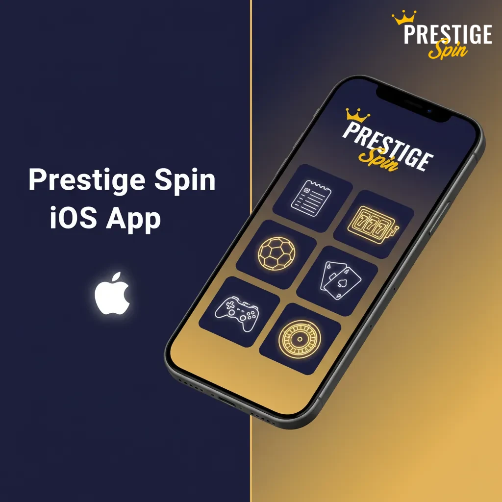 Prestige Spin iOS app on iPhone and iPad, free download for casino and betting, iOS 12+, 100 MB, Face ID/Touch ID.