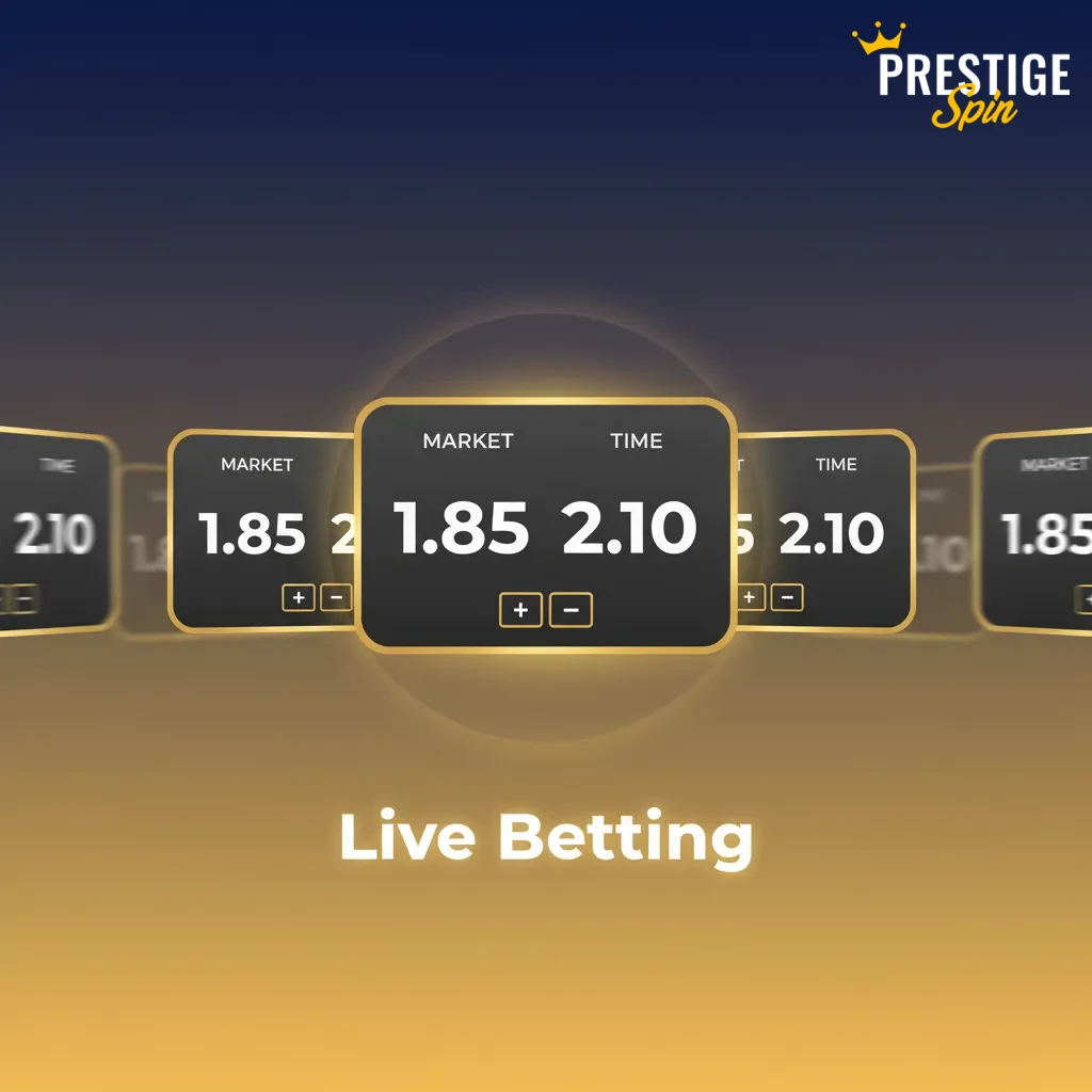 Live betting screen with in-play odds, live scores, cash-out, and icons for football, tennis, cricket, eSports.