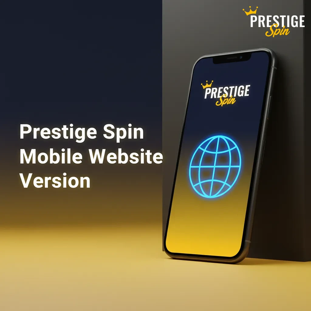 Phone and tablet showing Prestige Spin mobile site with sportsbook, casino, payments, support; instant play, browser-based