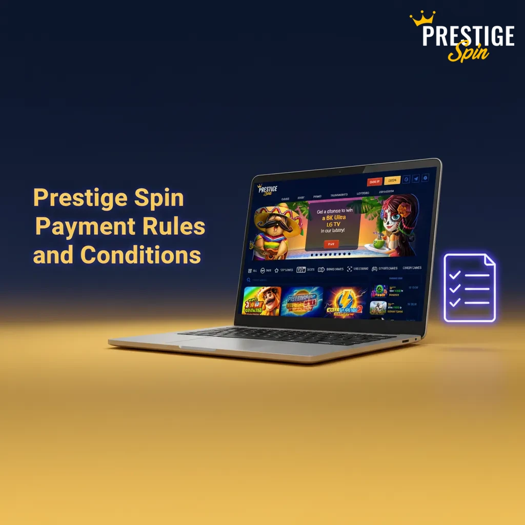 Prestige Spin payment rules: ID checks, same method withdrawals, name match, UK debit only, bonus wagering required.
