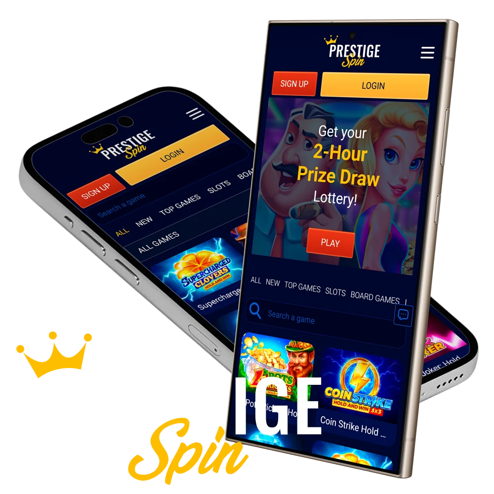 Get the mobile application on the official Prestige Spin website today.