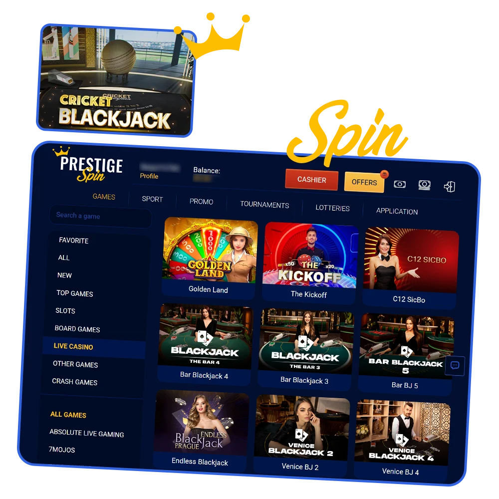 Play real dealer games on the official Prestige Spin website today.