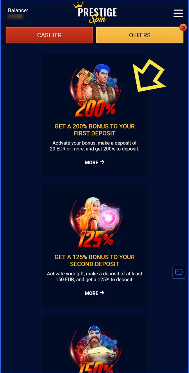 Claim your live casino reward on the Prestige Spin website United Kingdom.