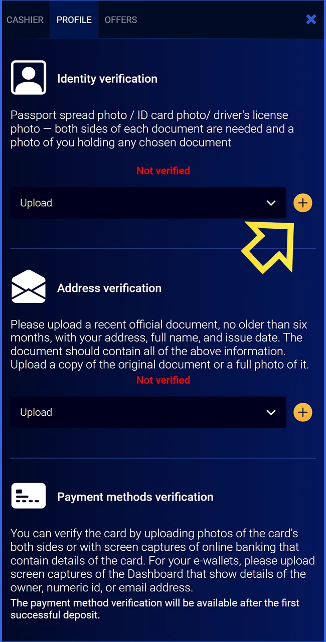 Upload your clear document photos to the official Prestige Spin website today.